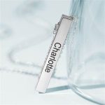 3D Silver-plated Bar Necklace