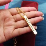 3D Gold-plated Bar Necklace