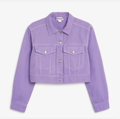 Denim Cropped Trucker Jacket Lilac J's Store Women Trendy Clothing - Main Image