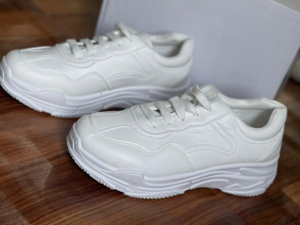 High Sole White Sneakers for Girls