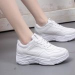 High Sole White Sneakers for Girls