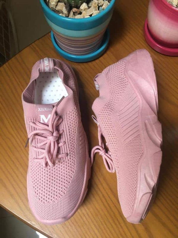 Trainer Shoes for Women in Nude Pink Color. Perfect activewear shoe.