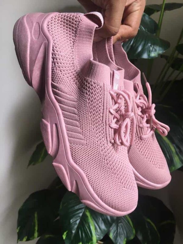 Trainer Shoes for Women in Nude Pink Color. Perfect activewear shoe.