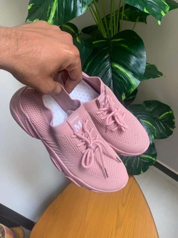 Trainer Shoes for Women in Nude Pink Color. Perfect activewear shoe.