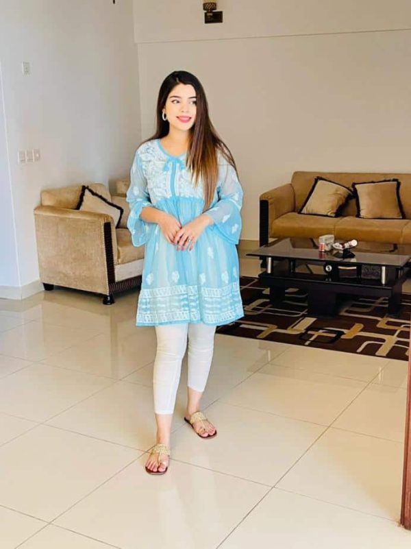 Lucknowi Chikankari Peplum Frock