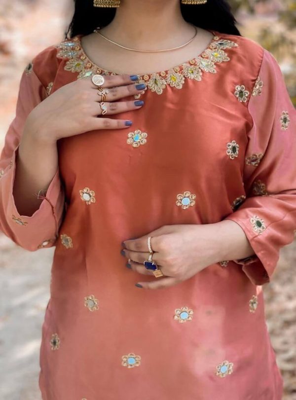 Portrait Daylight photoshoot of our model wearing Naranji