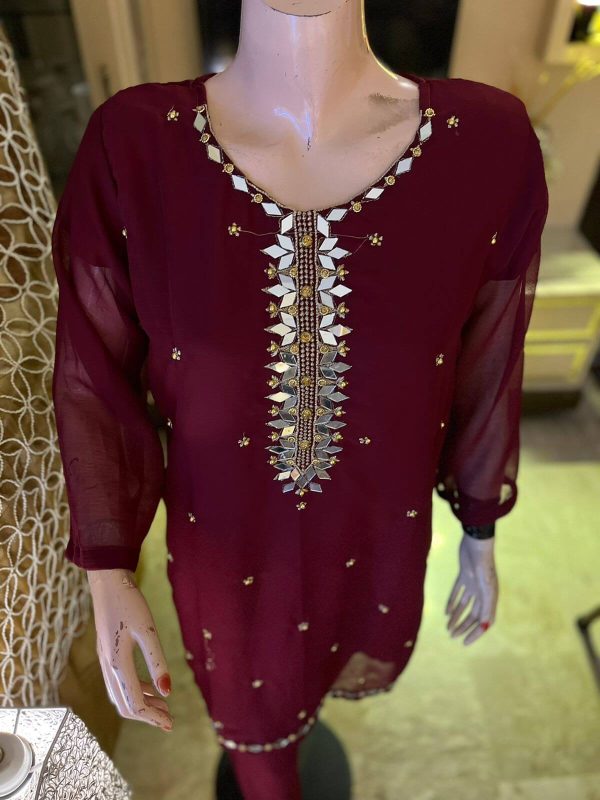 Sheesh Mahal is a trendy mirror work article from our Festive eid Collection 2022. It is a perfect design for Eid.