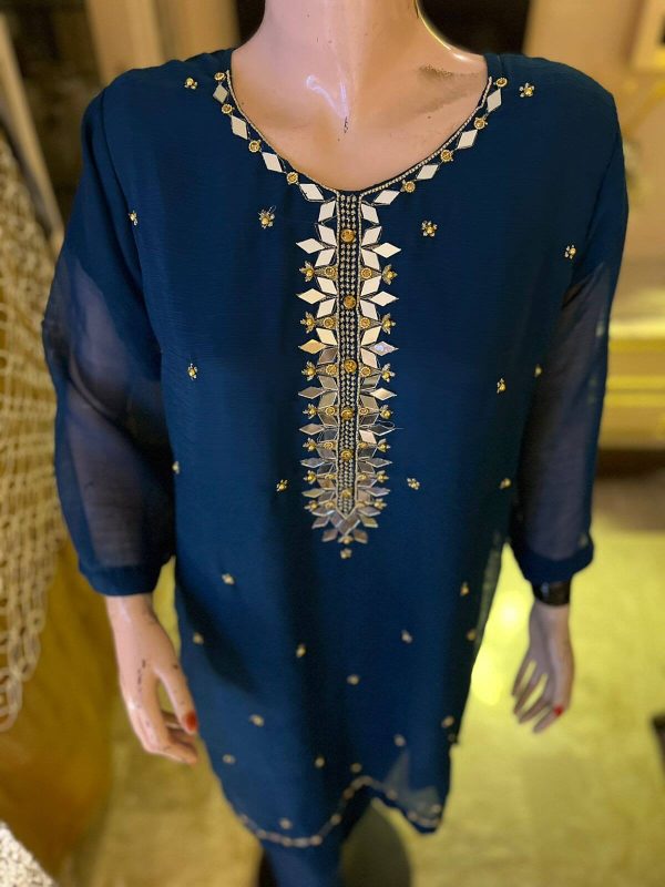 Sheesh Mahal is a trendy mirror work article from our Festive eid Collection 2022. It is a perfect design for Eid.