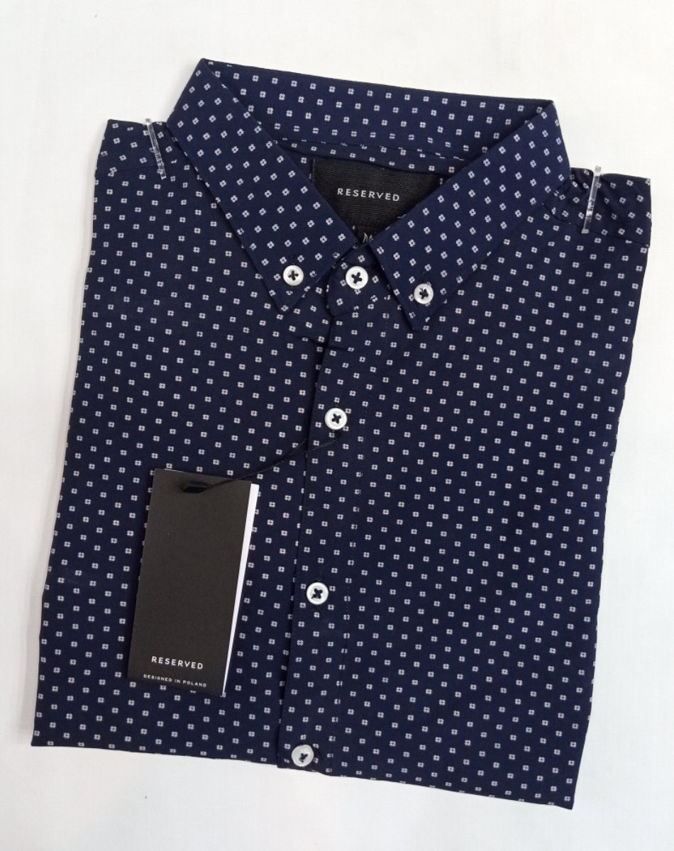 RD Navy Blue Shirt with Tiny White Dots