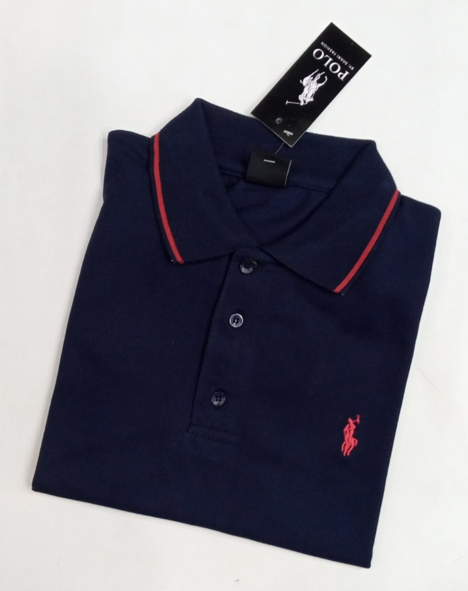 Solid Navy Blue Polo Shirt - J's Store | Shop at best prices this year