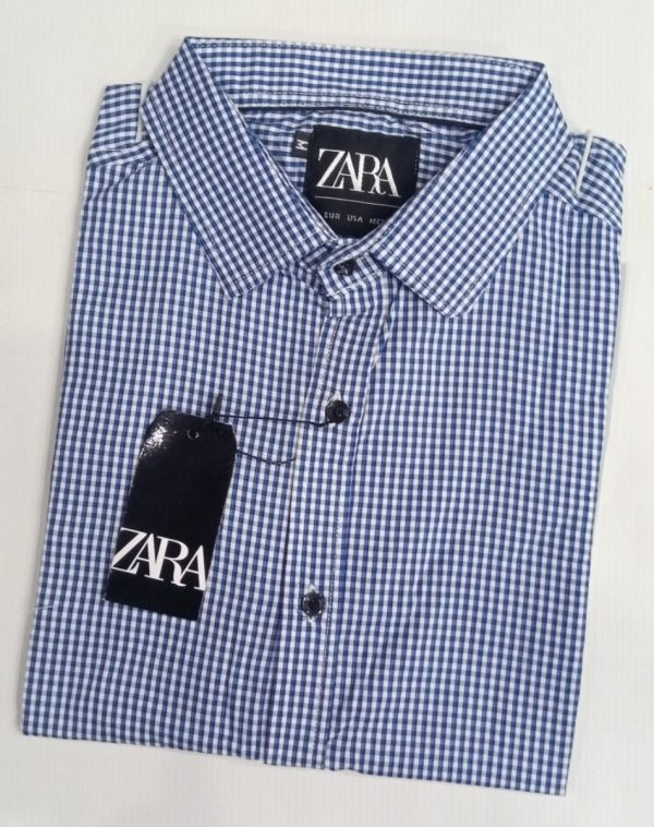 ZR Blue and White Check Shirt J's Store Shop Online This Year