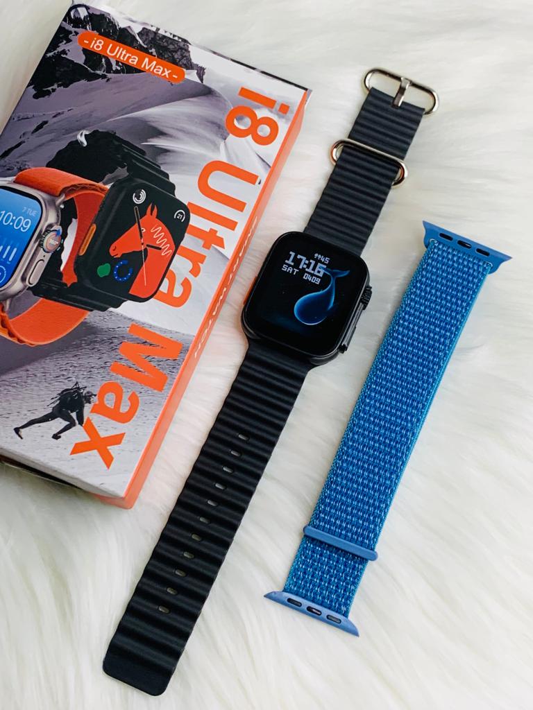 I8 ULTRA MAX Black with Blue Strap