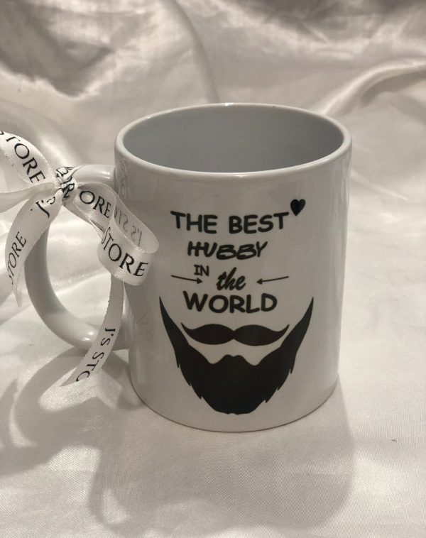 Customized white mug with "The Best Husband in the World" text, personalized gift, wife to husband gift, Valentine's Day gift, J's Store