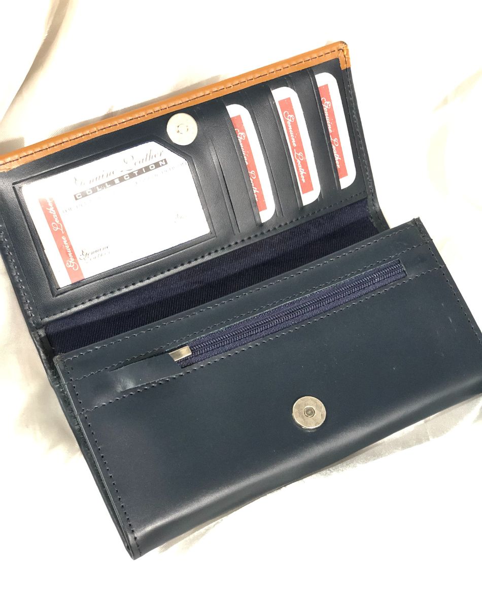 The Everyday Leather Wallet (Deep Blue)