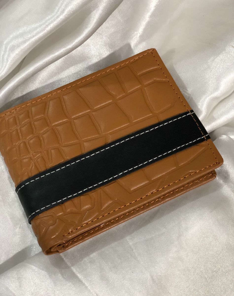 Crocodile Leather Wallet For Men (Camel)