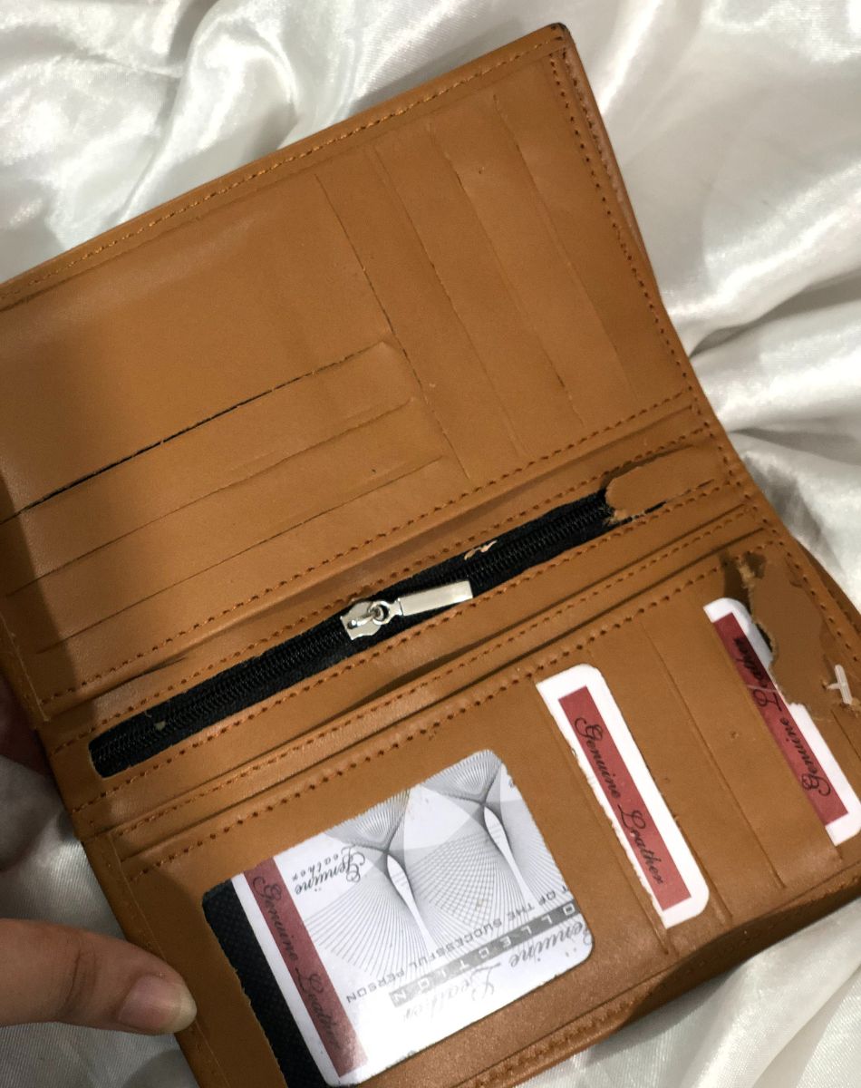 Long Leather Wallet for Men (Camel)