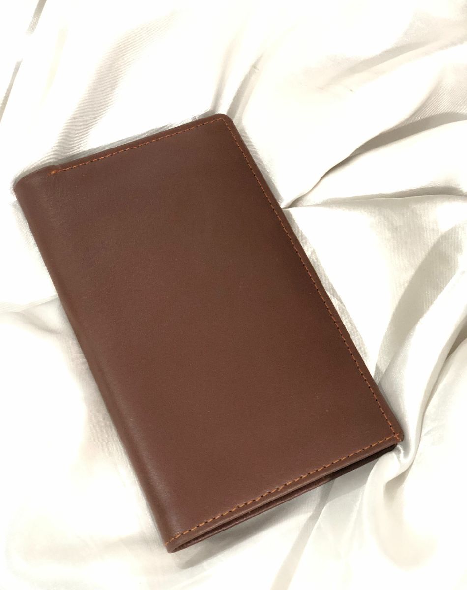 Long Leather Wallet for Men (Dark Brown)