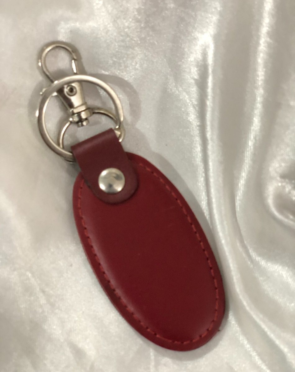 Simple Leather Keychain Red