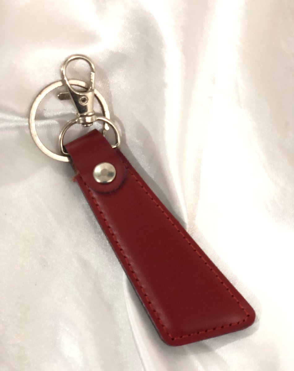 Sleek Leather Keychain Red