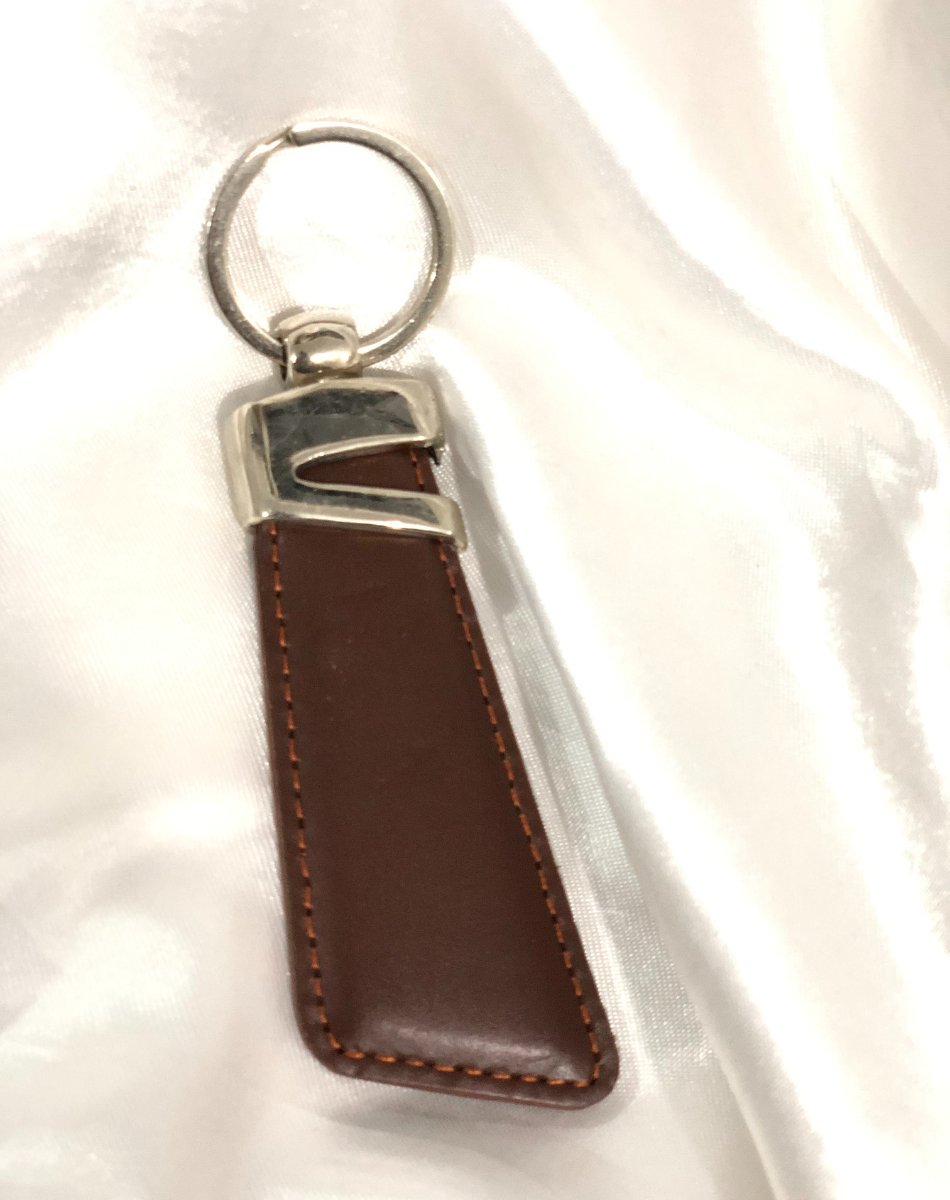 Z-Accent Leather Keychain Brown