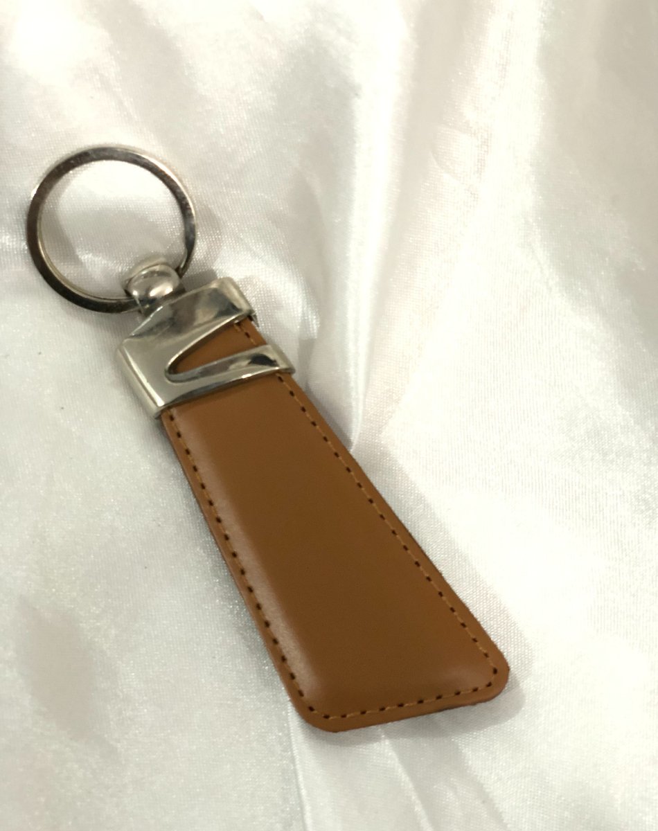 Z-Accent Leather Keychain Camel