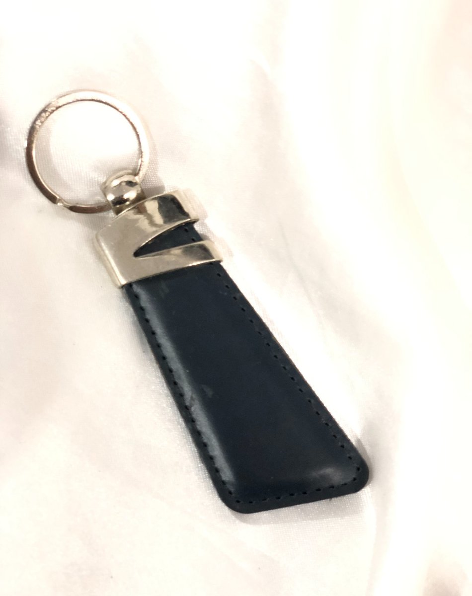 Z-Accent Leather Keychain Navy Blue