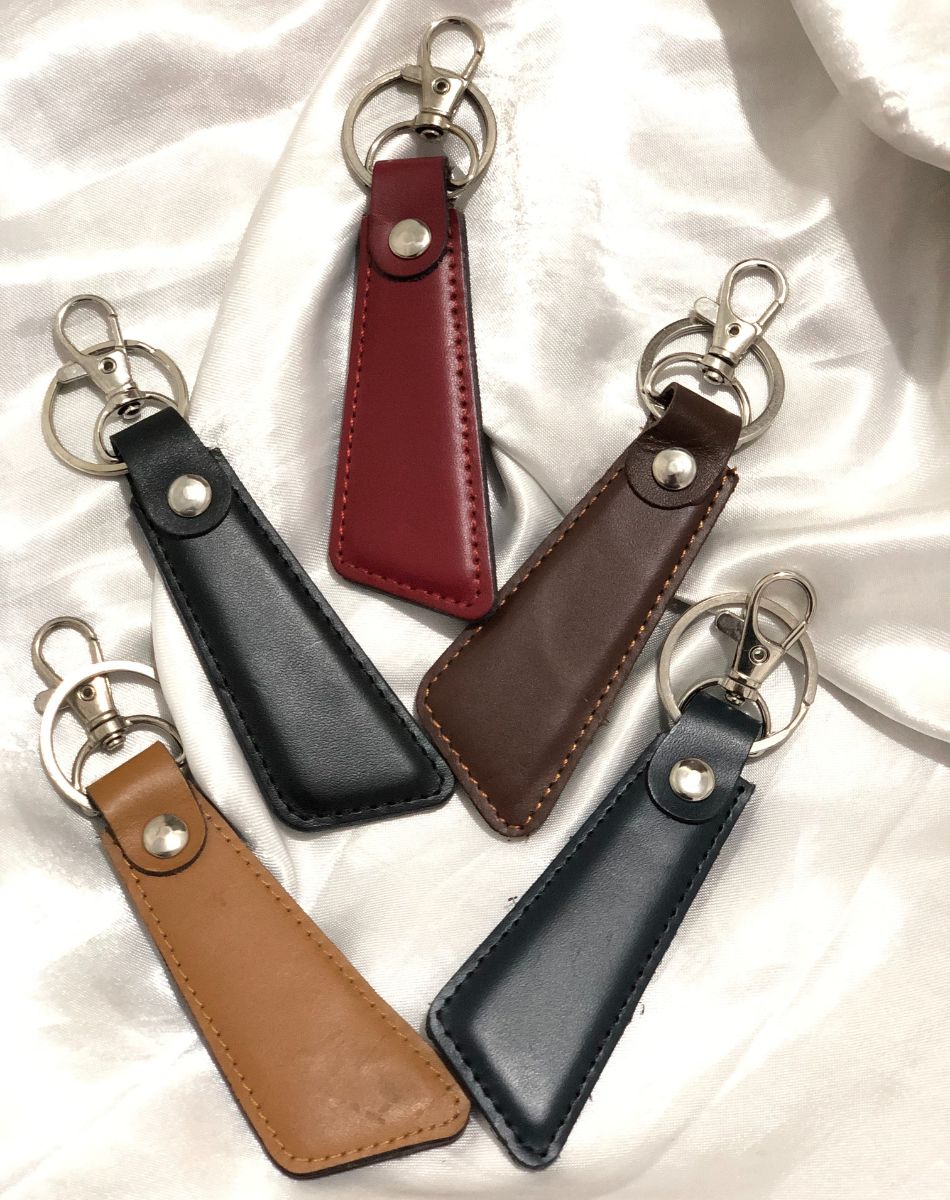 Sleek Leather Keychain