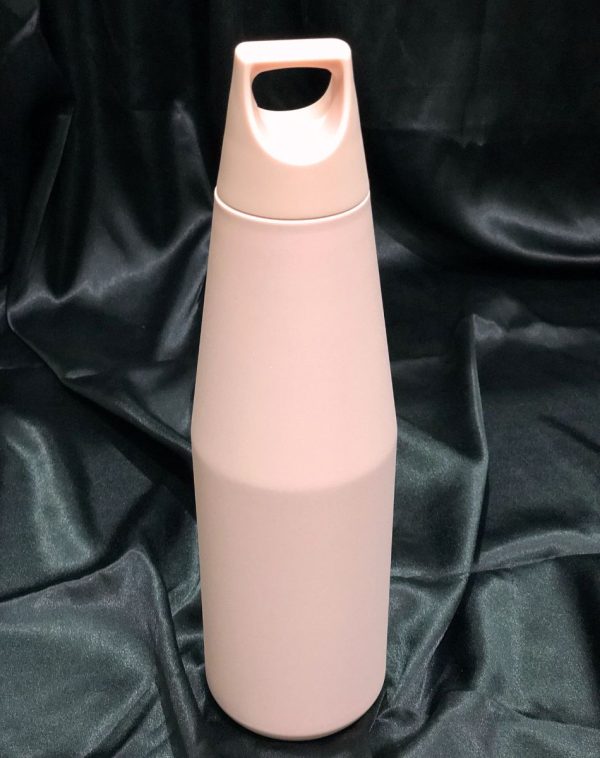 The Zen Flask in Baby Pink, a 1080ml stainless steel water bottle with a sleek design and convenient handle.
