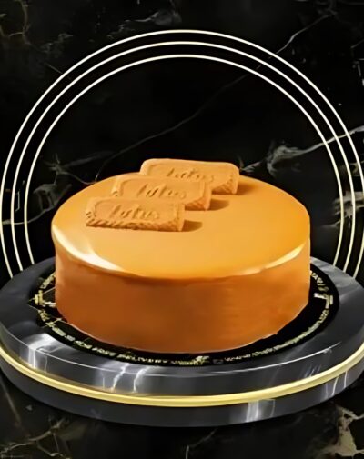 Lotus Three Milk cake by J’s Store topped with Lotus biscuits and lotus cream.