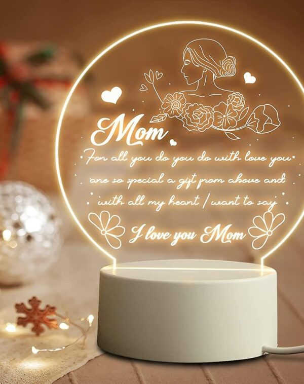 Heart-Shaped Mother's Day LED Frame with Loving Message