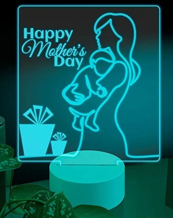 Happy Mother's Day LED Frame with Mother and Child Design