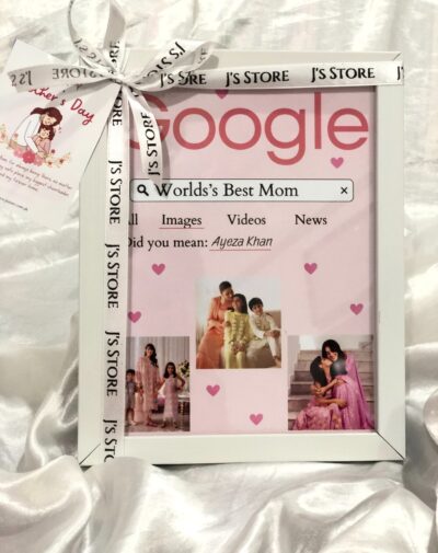 World's Best Mom Google Frame – custom photo frame gift with Google search design from J’s Store, online in Pakistan.