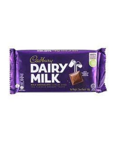 Cadbury Dairy Milk 165g chocolate bar in purple wrapper.