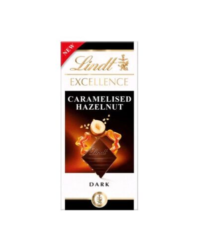 Lindt Caramelised Hazelnut Dark Chocolate 100g bar from the Excellence range.