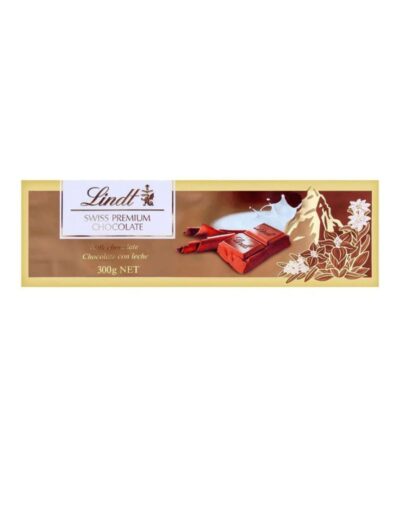 Lindt Milk 300g Swiss Premium Chocolate bar packaging.