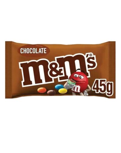 M&M's 45g chocolate pouch with the classic red M&M character.