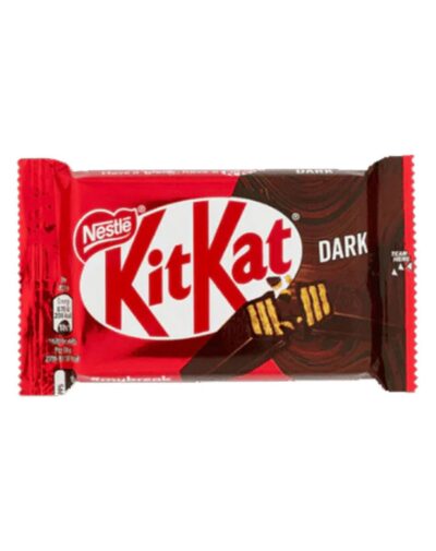Nestle Kitkat Dark 70% 41.5g bar wrapper showing the dark chocolate wafer.