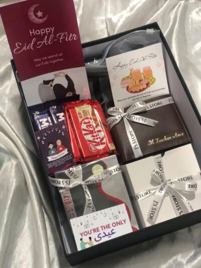 Noor-e-Eid Luxury Box is a premium Eid Gifts Boxes For Him from J’s Store featuring a J. suit and Rasasi perfume.