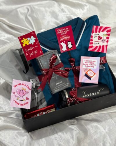Made For You, Love Box from J’s Store featuring J. Black Unstitched Suit and Lamuse Voyage perfume.