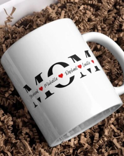 The Bound By Love Personalized Mug featuring custom names for Mother’s Day from J’s Store.