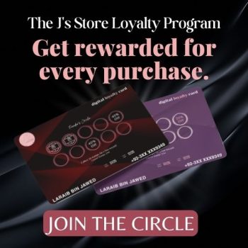 Official promotional image banner introducing The J's Store Loyalty Program for frequent shoppers.